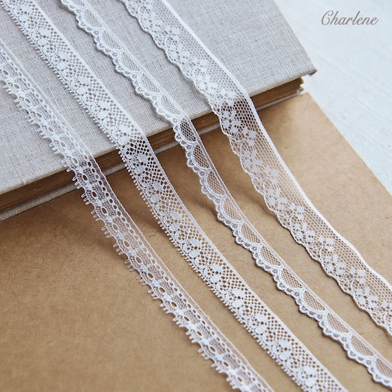Buy 2 Yards 10mm/13mm/18mm Tiny White Nylon Lace Trim, Soft and