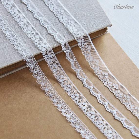 Buy 2 Yards 10mm/13mm/18mm Tiny White Nylon Lace Trim, Soft and