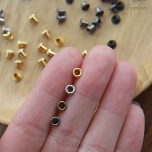 Petit œillet de 2 mm diamètre intérieur, en 4 couleurs, pour la fabrication de vêtements et de chaussures de poupée, mini fourniture artisanale, 20 pièces image 2