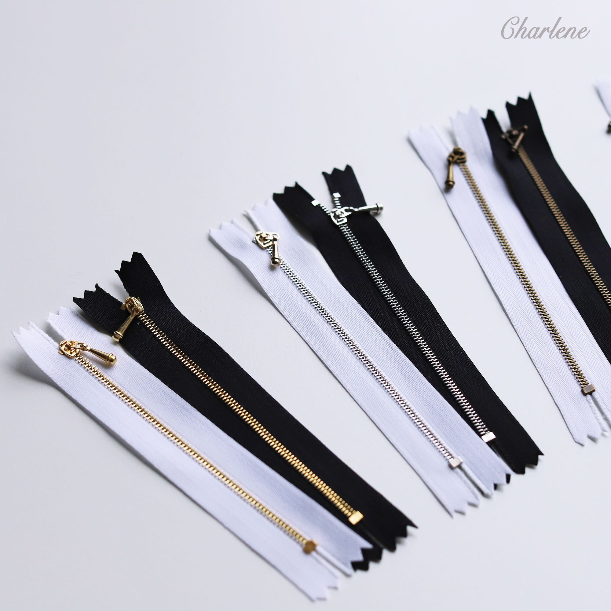 10cm/3.9 Super Tiny Closed End Zippers Black/White Etsy