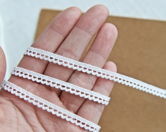 2 Yards - 6mm/0.24" Tiny White Cotton Lace Trim, Perfect for BJD Barbie Blythe Doll Sewing Project, Sewing Craft Supplies