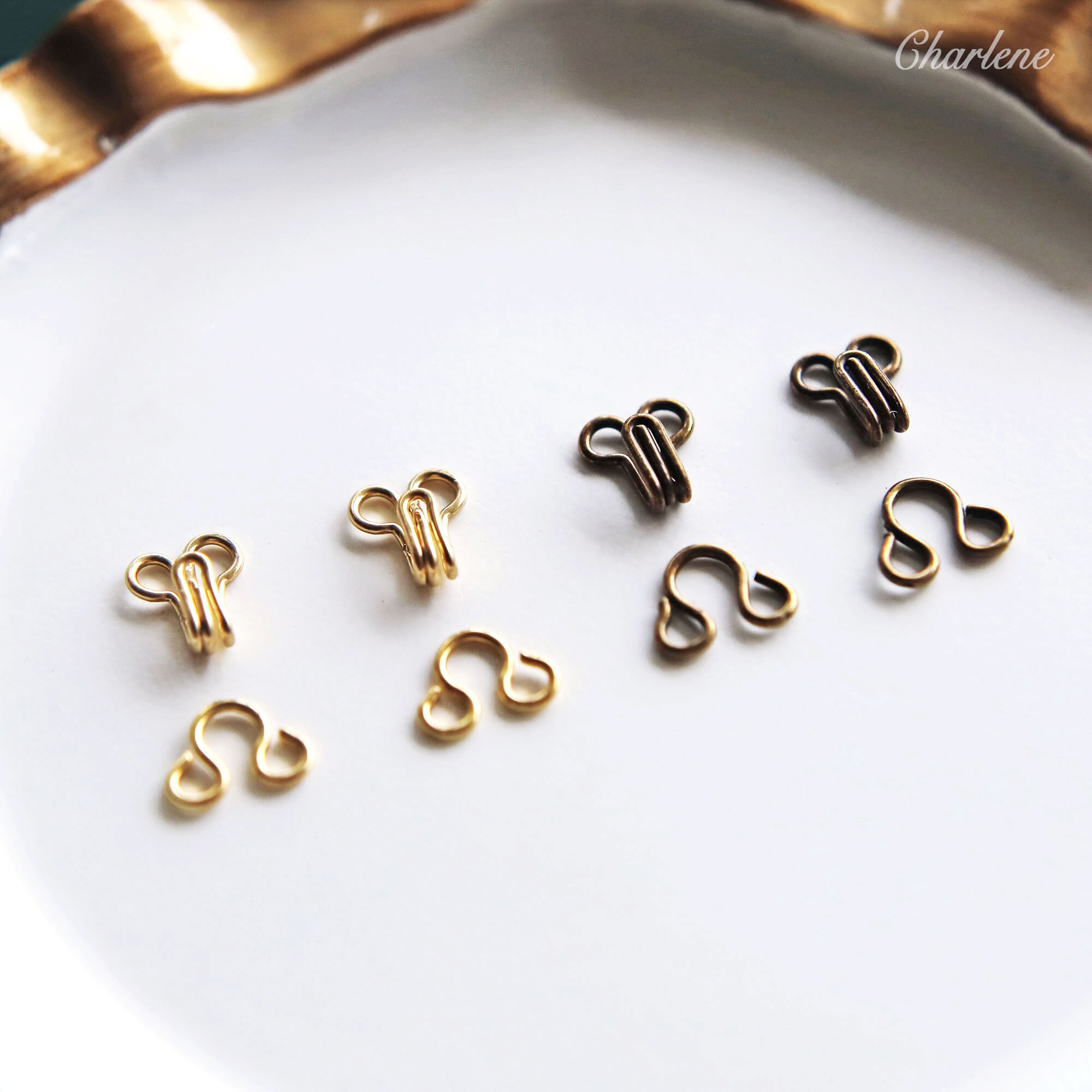 611mm Mini Hook and Eye in Bronze and Gold Color Hook and Etsy