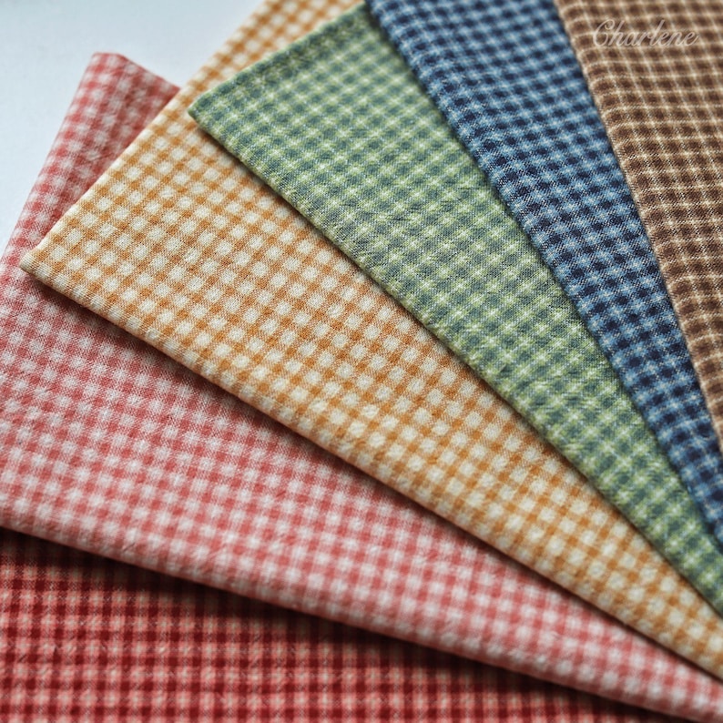 35 × 50cm Pre-cut Plaid Cotton Fabric, in 8 Colors, Fabric Scraps ...
