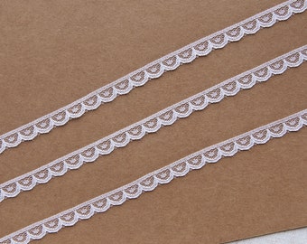 2 Yards - 8mm/0.31" Tiny White Nylon Lace Trim, Sewing Craft Supplies, Perfect for Doll Sewing Project