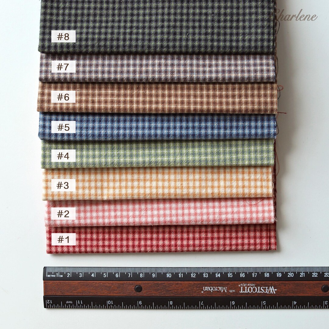 35 × 50cm Pre-cut Plaid Cotton Fabric, in 8 Colors, Fabric Scraps ...