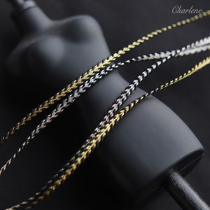 2 yarde, minuscolo pizzo nero oro e argento da 3 mm, perfetto per vestiti per bambole, forniture per creazioni fai da te per bambole