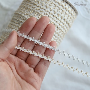 2 werven - 5 mm/0,2" kleine rickrack-rand, in witgoud en zilver, knutselspullen, perfect voor poppenkleertjes