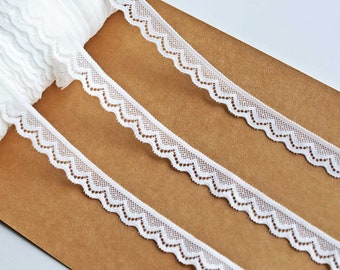 Special Offer - 2 Yards - 14mm/0.55" Premium White Spandex Stretch Lace Trim, Soft and Feels Good, Sewing Craft Supplies