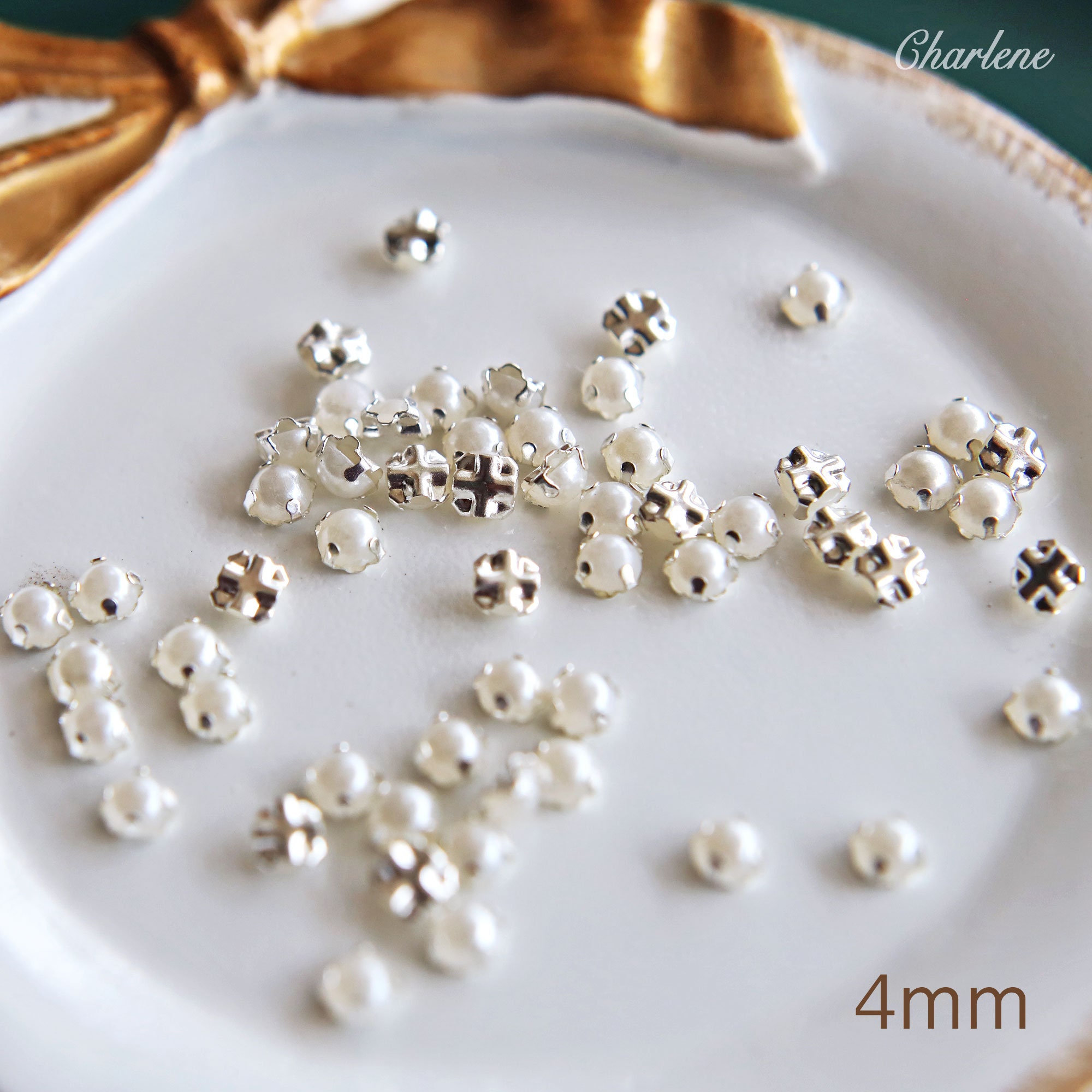 B012 3mm 4mm 5mm Faux Pearl Sew On Rhinestone Doll Clothes Sewing Supp – i  Sew For Doll