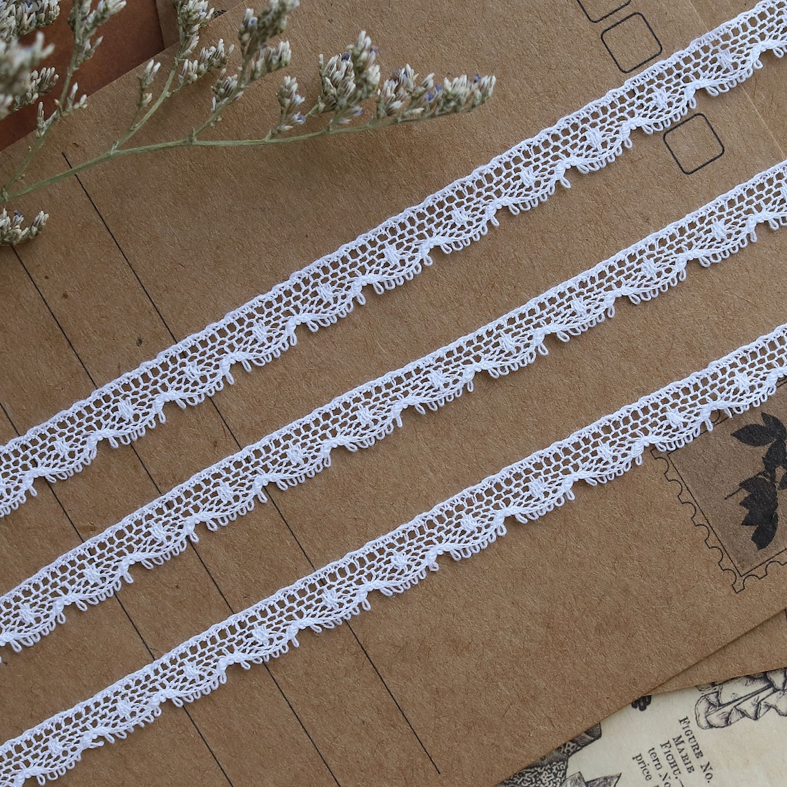 8mm French Heirloom White Cotton Lace Trim by the Yard Made Etsy