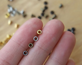 Oeillet super minuscule de 1,5 mm (diamètre intérieur), en 4 couleurs, pour la fabrication de vêtements et de chaussures de poupée BJD, mini fourniture artisanale, 20 pièces