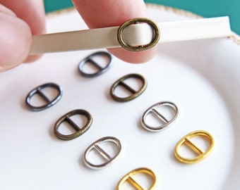 10 PCS - 6mm (Inner Diameter) Tiny Oval Shape Metal Buckles, in 4 colors, Perfect for Doll Clothes, Mini Craft Supply