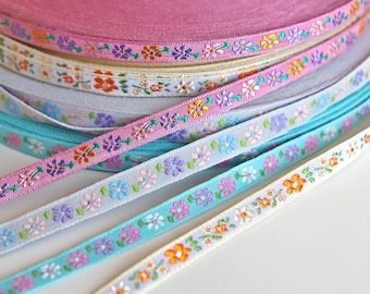 2 Yards - 8mm/0.3" Delicate Tiny Floral Lace Trim, in 4 Colors, Perfect for Doll Clothes, Sewing Craft Supplies - L121
