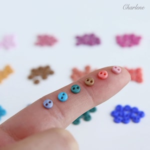 4mm Tiny Round Plastic Buttons (New colors) , in 15 Colors, Perfect for Doll Clothes