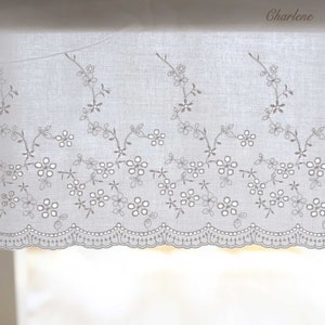 19.5cm/7.7 dentelle de coton blanc très délicate avec broderie de fleurs, tissu de dentelle de broderie, fournitures d'artisanat de couture, vendu par yard image 7