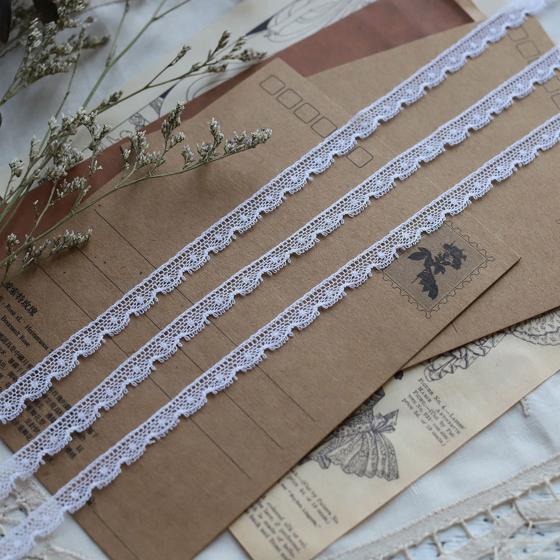 8mm French Heirloom White Cotton Lace Trim by the Yard Made Etsy