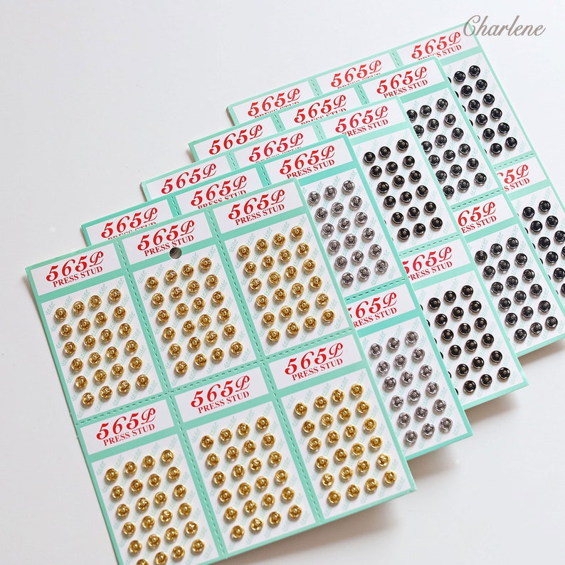 24 Pairs - 6MM Mini Brass Metal Snap Buttons, in 5 Colors, Mini Snap ...