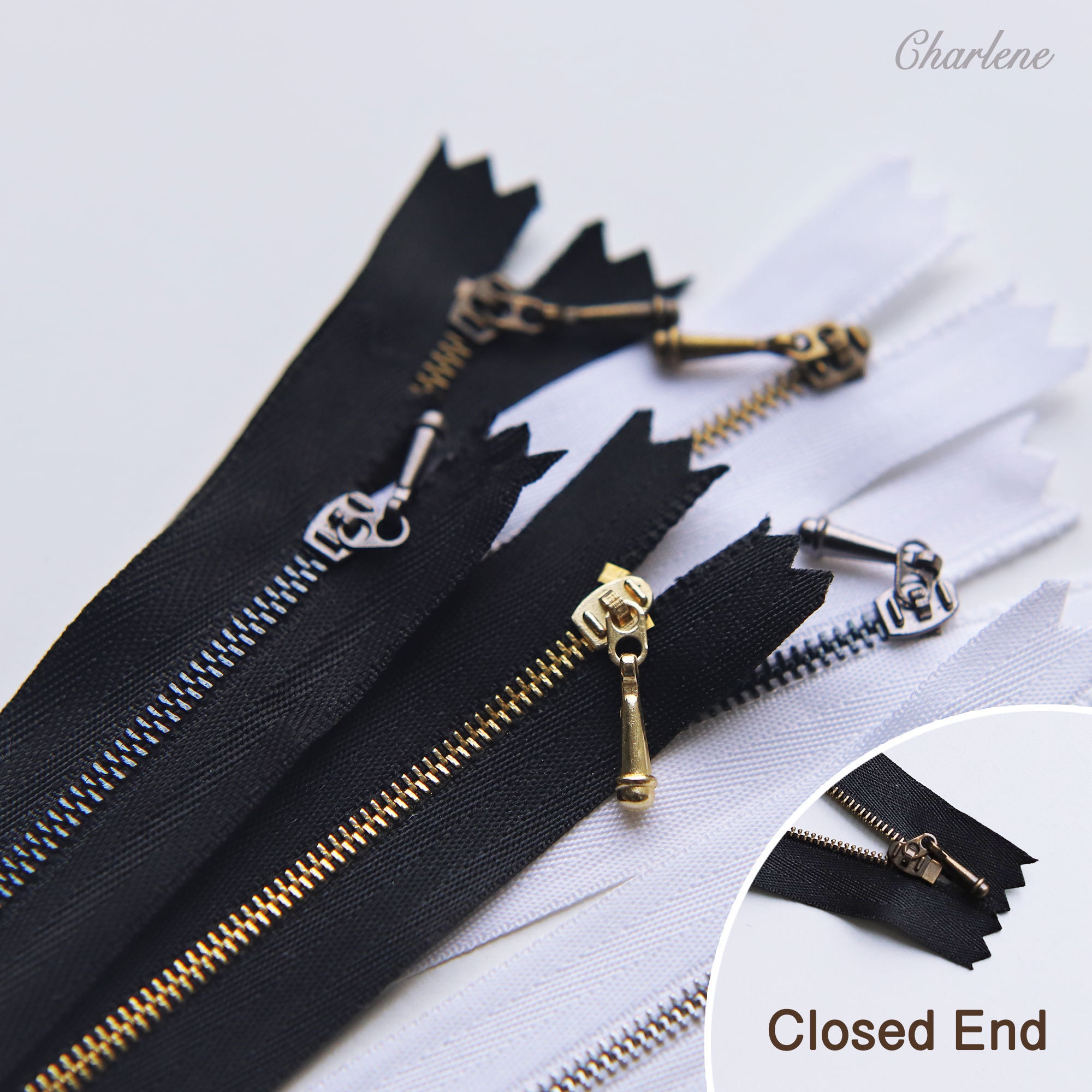 10cm/3.9 Super Tiny Closed End Zippers Black/White Etsy