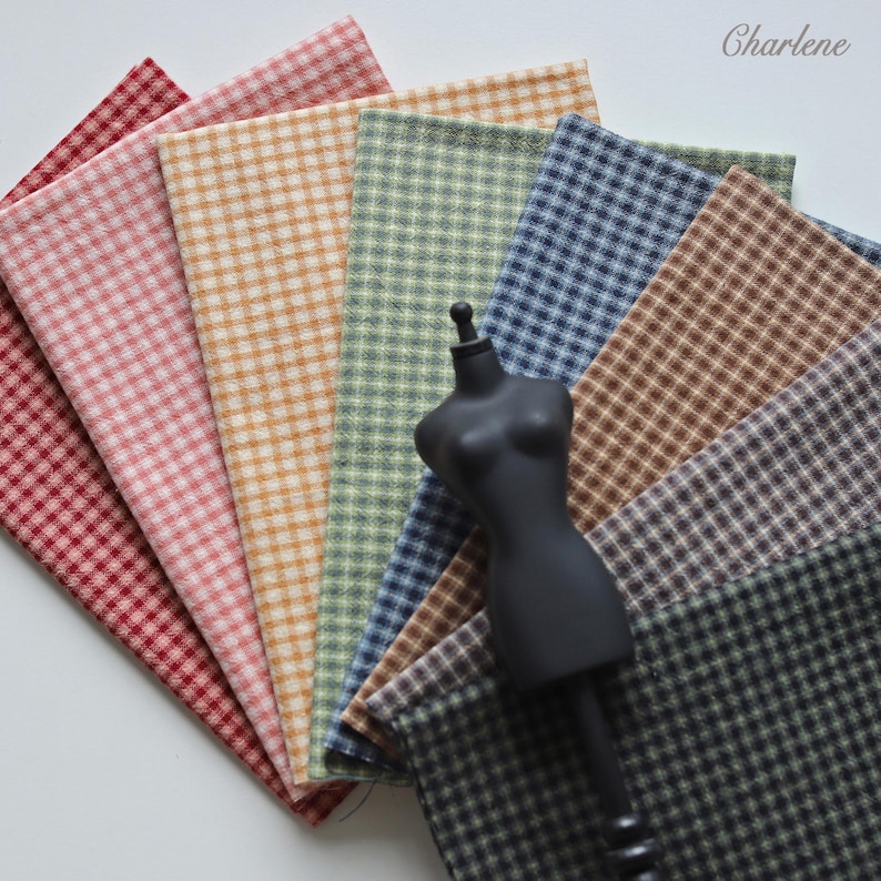 35 × 50cm Pre-cut Plaid Cotton Fabric, in 8 Colors, Fabric Scraps ...