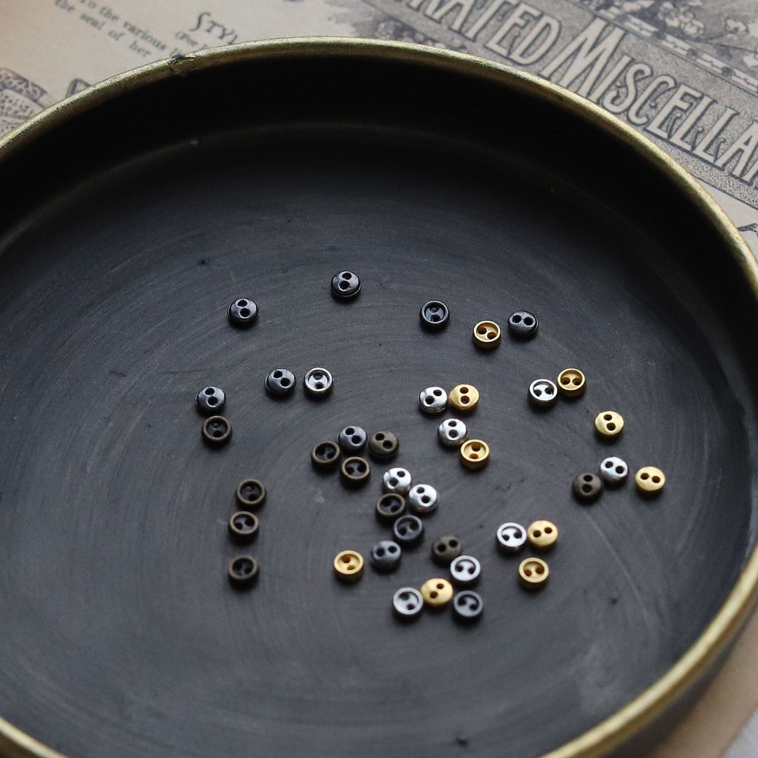 3mm Mini Metal Round Buttons, in 4 Colors, Doll Clothing Buttons - Etsy