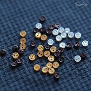 4mm/0.16&quot; Super Tiny Resin Buttons, in 3 Colors, Mini Doll Clothing Buttons, Perfect for Doll Sewing Projects - B089
