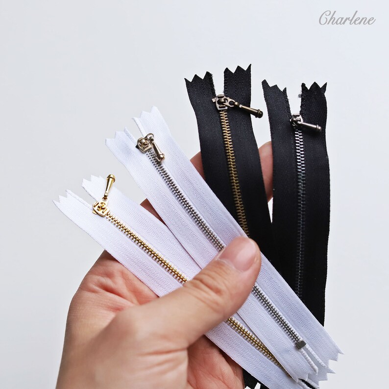 10cm/3.9 Super Tiny Closed End Zippers Black/white Etsy