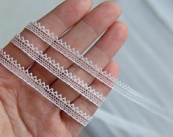 6mm/0.24" Delicate Tiny Cotton White Lace Trim, Perfect for Doll Sewing Project, Sewing Craft Supplies, Sold by Yard