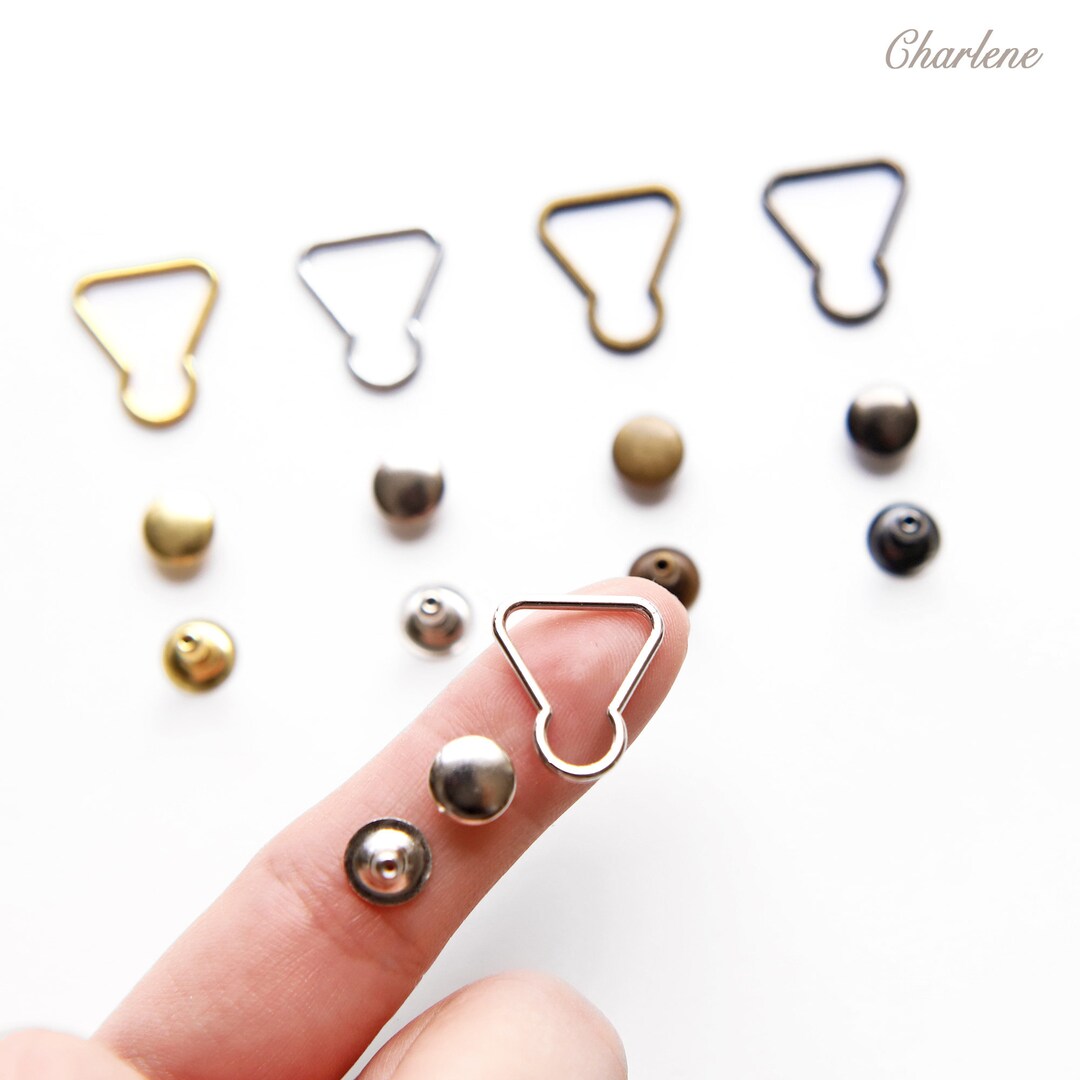 4 PCS 13mm inner Diameter Mini Overall Buckles and Studs, in 4 Colors