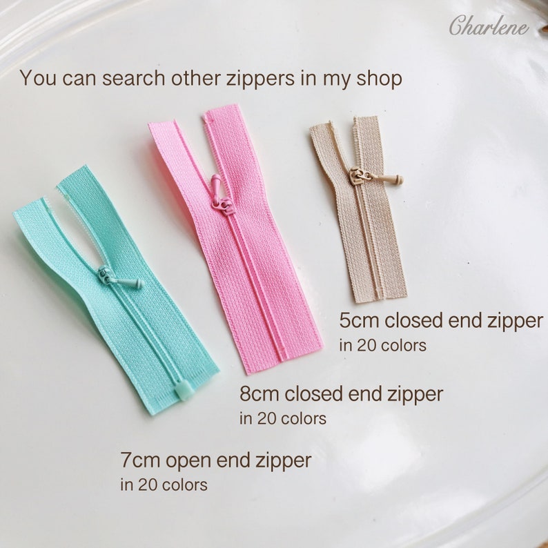 5cm/2.0 Super Tiny Zippers for Doll Clothes, in 20 colors, Micro Mini zippers, Perfect for Doll Sewing Projects zdjęcie 8