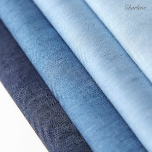 50 × 35cm Pre-cut Lightweight Thin Blue Cotton Fabric in Denim Colors, in 4 Colors, For Doll Jeans, Sewing Supplies. Pre-cut to 50 × 35cm