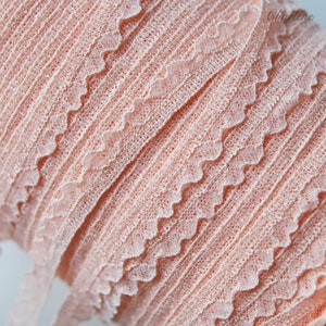 Special Offer 2 Yards 12mm/0.5 White and Peach Color Spandex Stretch Lace Trim, Soft and Feels Good, Sewing Craft Supplies zdjęcie 7