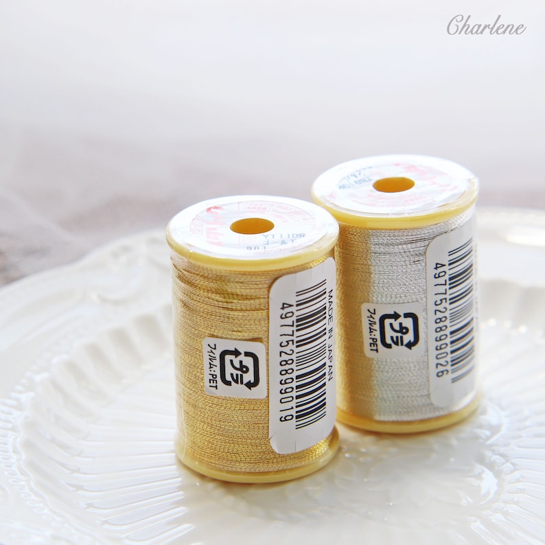 Metallic Effect Thread, in Gold and Silver Color, 100m/110 Yards Reels ...