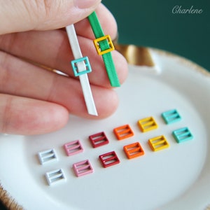10 PCS - 4mm (Inner Diameter) Super Tiny Buckles, in 6 colors, Perfect for Doll Clothes Sewing Projects, Craft Supply