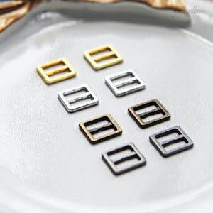 10 PCS - 6mm (Inner Diameter) Tiny Buckles, in 4 colors, Perfect for Doll Clothes Sewing Projects, Mini Craft Supply