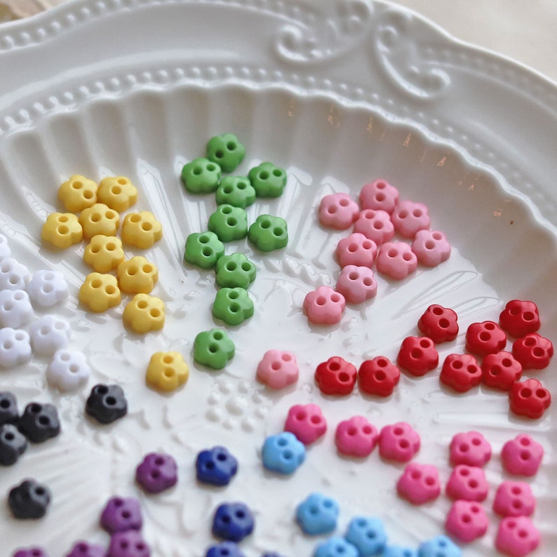 6mm Super Tiny Multi Color Flower Buttons for Doll Clothes Etsy