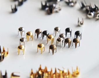3mm Round Mini Studs, in 4 Colors, for Doll Clothes Sewing Projects, Mini Doll Craft Supply