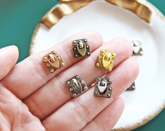 11.5×10mm Super Tiny Metal Doll Purse Locks, in 5 colors, Doll Bag Hardware, Mini Craft Supply