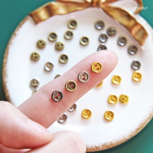 6mm / 0.24&quot; Mini Metal Round Buttons, in 4 Colors, Doll Clothing Buttons, Doll Sewing Craft Supplies