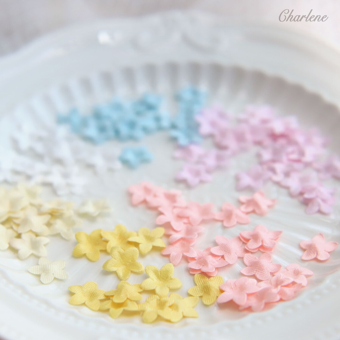 10mm Super Tiny Satin Fabric Flowers Sew On Flowers Wedding Etsy