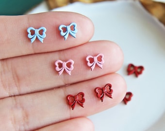 7mm Mini Metal Bow Shape Buttons, in 3 Colors, Micro Tiny Buttons for Doll, Perfect for Mini Handcraft Projects