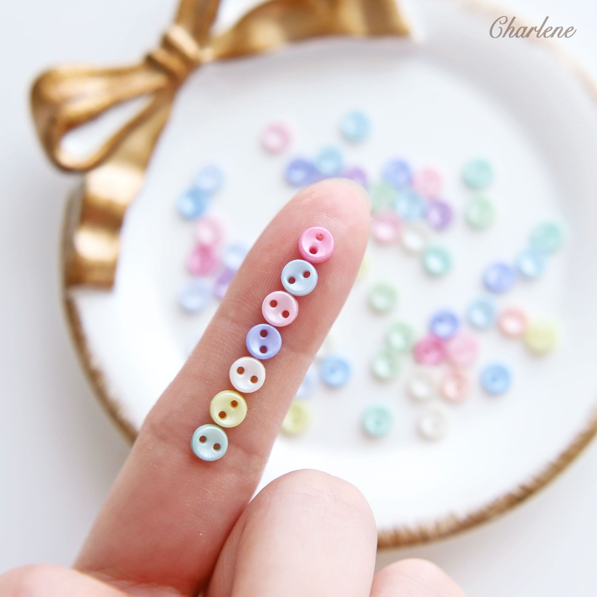5mm Super Tiny Polyester Round Buttons, in 12 Colors, Micro Mini ...