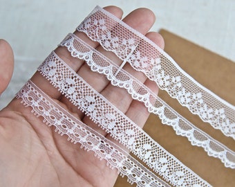 2 Yards - 10mm/13mm/18mm Tiny White Nylon Lace Trim, Soft and Thin, Sewing Craft Supplies, Perfect for Doll Clothes