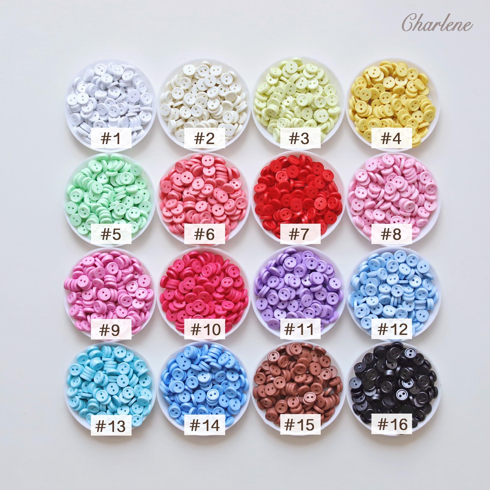 8mm/0.31" Mini Buttons With Rim, in 16 Colors, Tiny Buttons for Doll ...