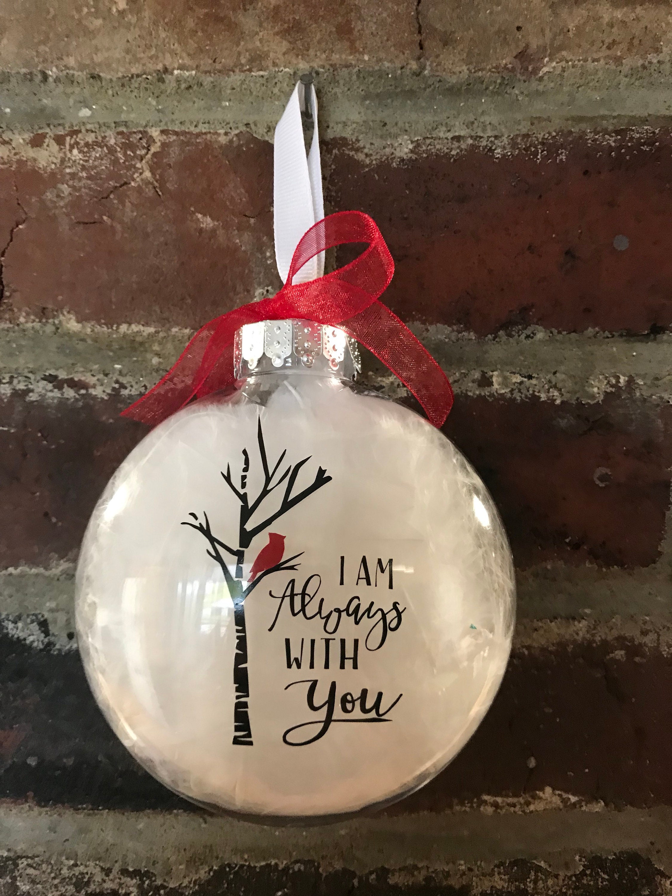 Cardinal ornaments clear plastic disc ornament Christmas | Etsy