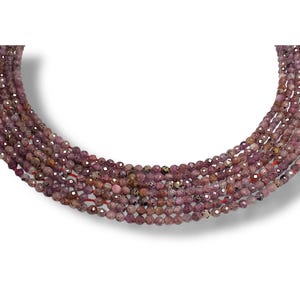Facettierte Rubin Perlen – 2 mm Edelstein Schmuckstrang