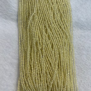 Natural Lemon Quartz Faceted Gemstone Beads – 2mm/3mm String for Jewelry, Crafting, and Accessories
