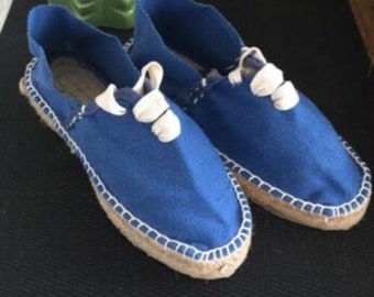 Espadrilles enfants- unisexe-unies bleu-Made in France-