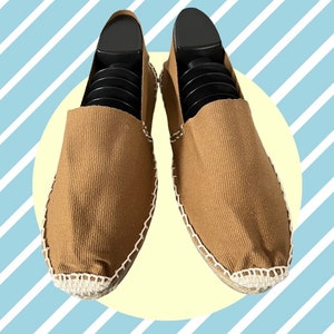 Plain espadrilles - brown color - men - Made in France - gift idea - for him -