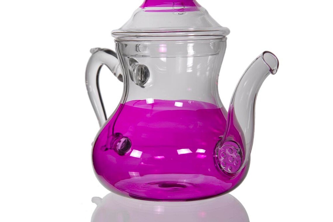 Handmade Moroccan Glass Teapot Pink Etsy