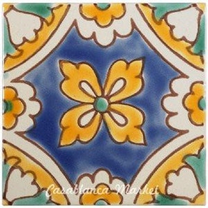 Mediterranean Hand Painted Ceramic Tiles - Backsplash Tiles - Moroccan Tile - Hand Made Tile For Mosaics - Jacuzzi Tiles - Outdoor Tiles